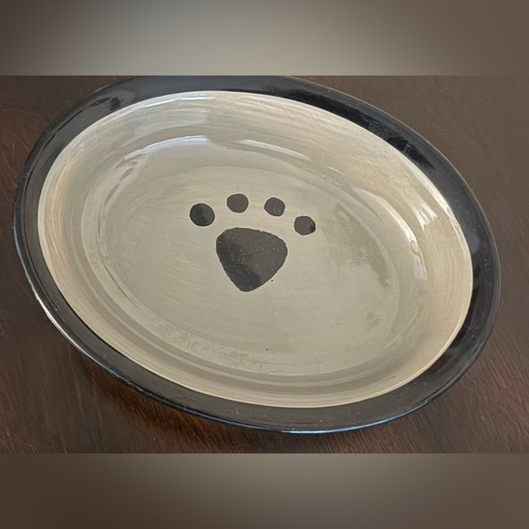 PetRageous Designs Stoneware Pet Bowl Set | Paw Print | 1 Cup | Set of 2 - Picture 3 of 5